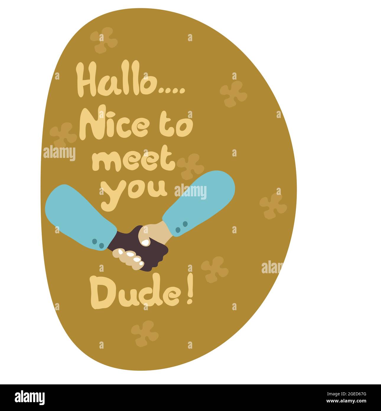 Nice to meet you dude, Friendship Illustration. Stock Vector