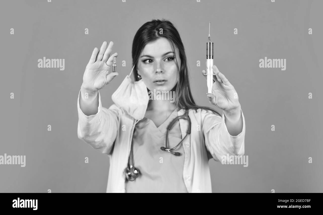 Modern medicines. Pain reliever injections. Anesthesia injections