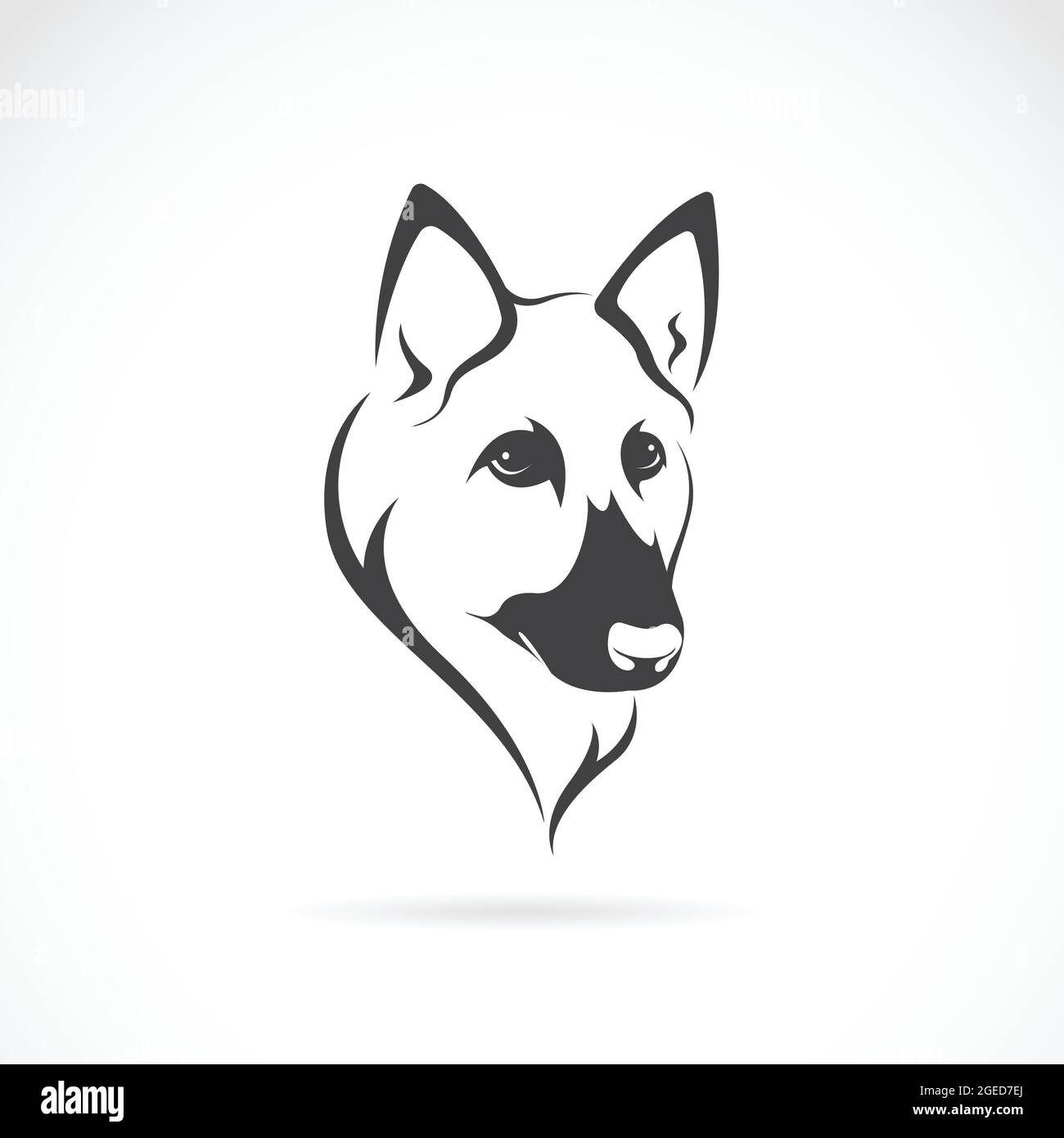 Vector image of an german shepherd face on white background. Easy editable layered vector illustration. Animals. Stock Vector