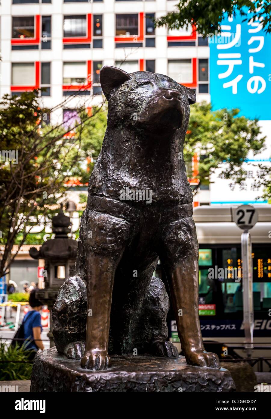 Hachiko an Akita dog memorialised outside Shibuya station during he 1920s where he waited daily for his master who had passed away some time before. Stock Photo