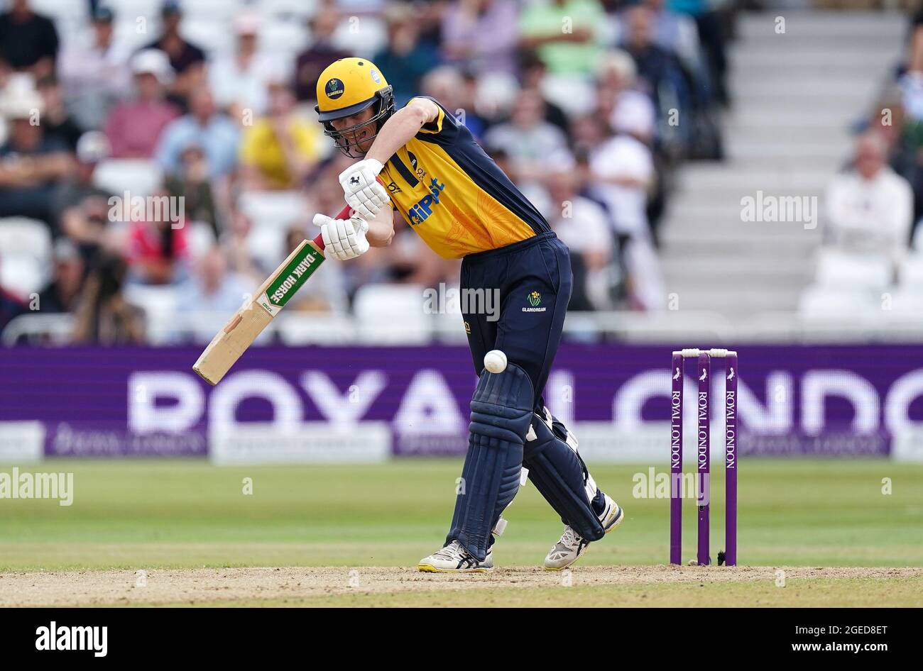 Glamorgan's Nick Selman batting during the Royal London One-Day Cup Final at Trent Bridge, Nottingham. Picture date: Thursday August 19, 2021. See PA story CRICKET Final. Photo credit should read: Zac Goodwin/PA Wire. RESTRICTIONS: No commercial use without prior written consent of the ECB. Still image use only. No moving images to emulate broadcast. Editorial use only. No removing or obscuring of sponsor logos. Stock Photo