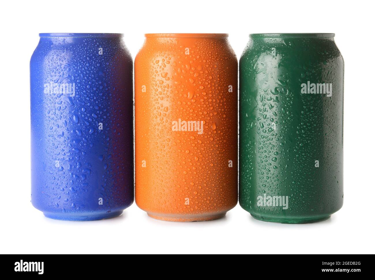 Cans of soda on white background Stock Photo - Alamy