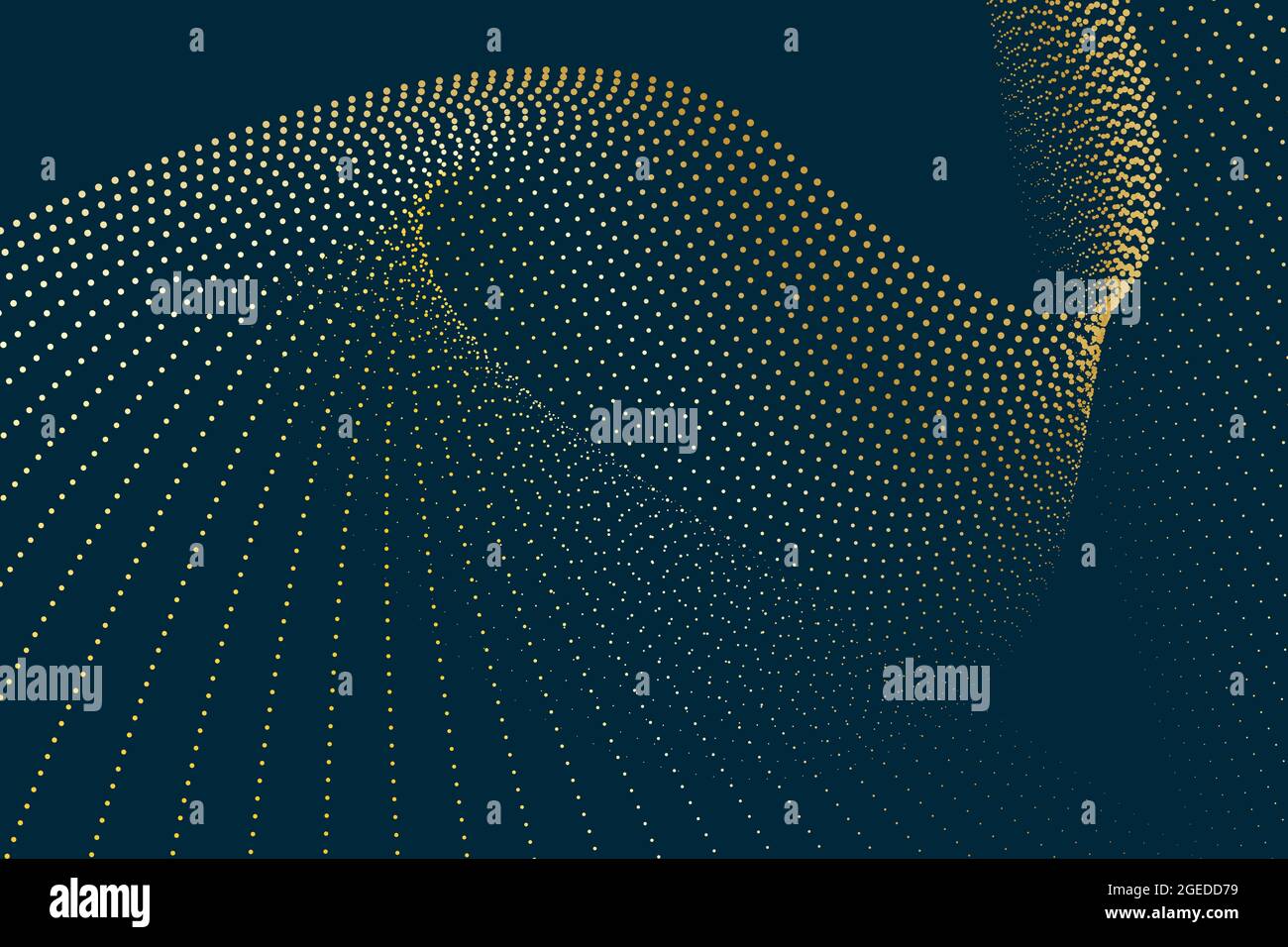 Abstract 2D digital artwork with a wave-like shape constructed of ...
