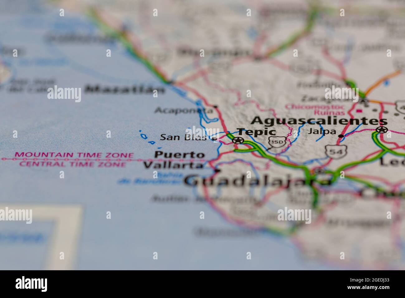 San Blas Mexico Map San Blas Mexico Shown On A Road Map Or Geography Map Stock Photo - Alamy