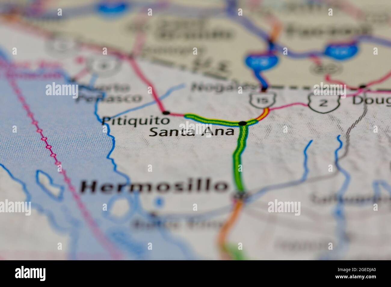 Santa Ana Mexico Map Santa Ana Mexico Shown On A Road Map Or Geography Map Stock Photo - Alamy