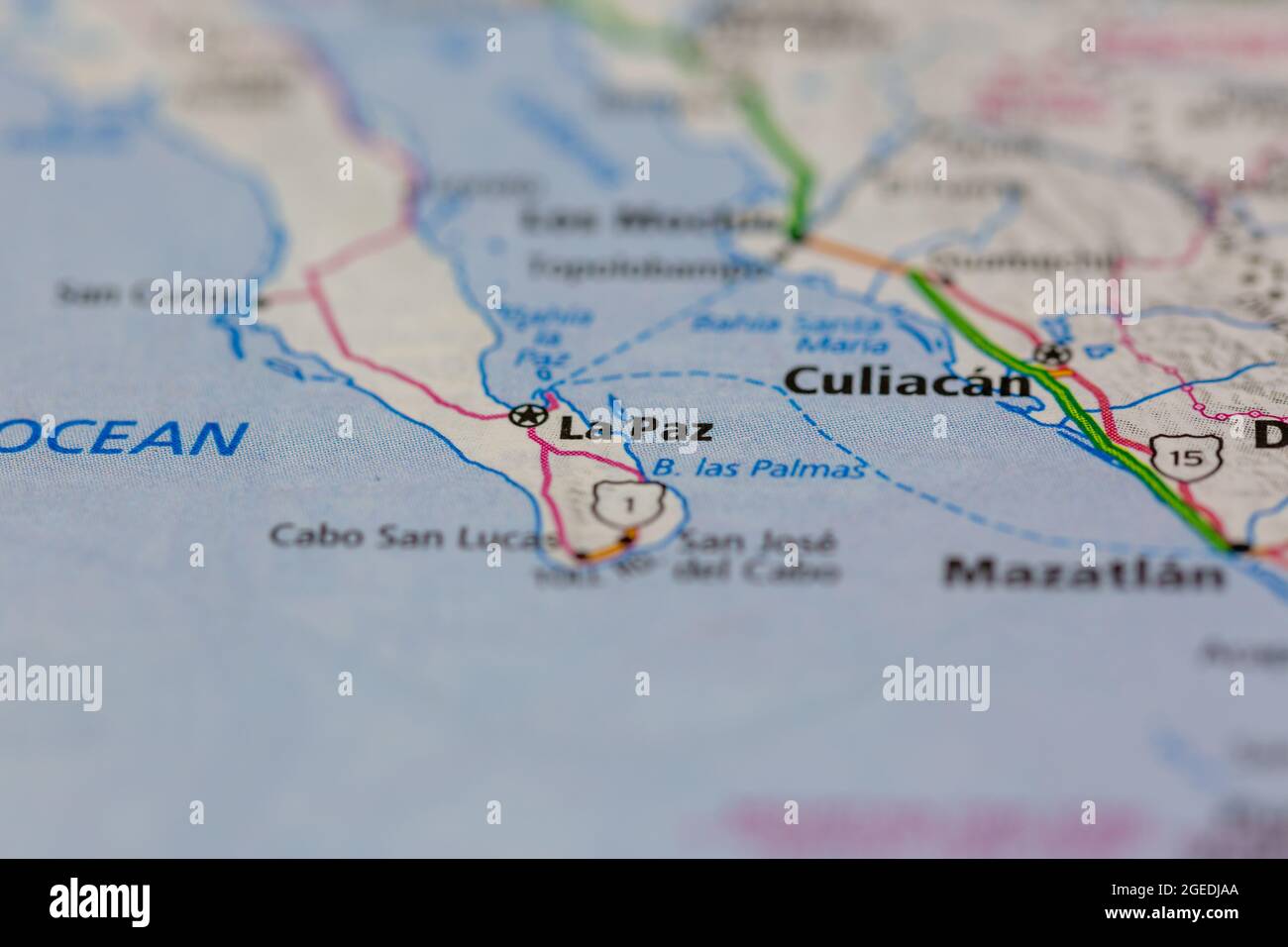 La Paz Mexico shown on a road map or Geography map Stock Photo Alamy