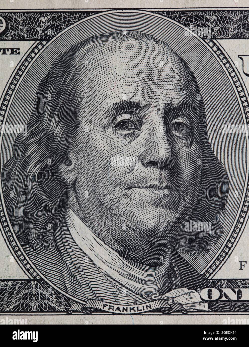 fragment of new 100 dollar bill Stock Photo Alamy