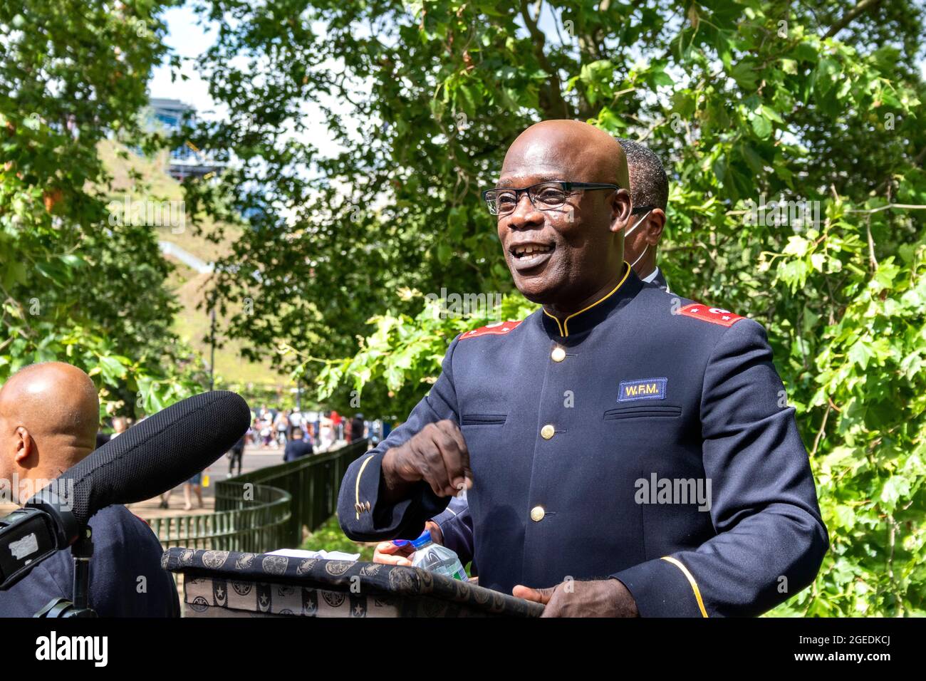 LONDON HYDE PARK SPEAKERS CORNER NATION OF ISLAM SPEAKER Stock Photo