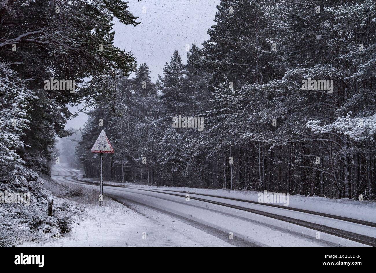Remote Rural Winter Road in the Scottish Highlands Stock Photo - Alamy
