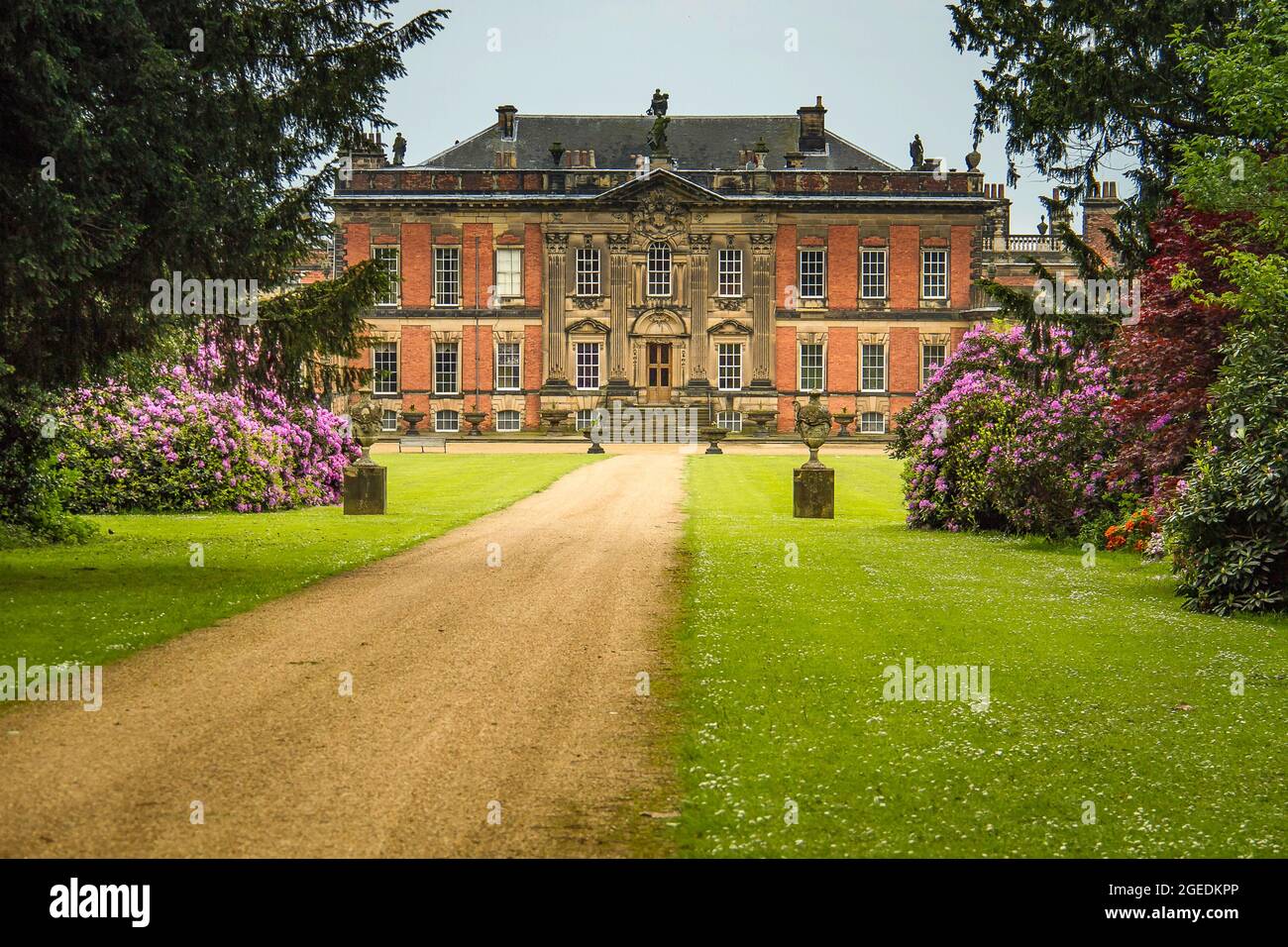 Western façade of Wentworth Woodhouse country house, a Grade 1 listed building, in the village of Wentworth, South Yorkshire, England, UK. Stock Photo