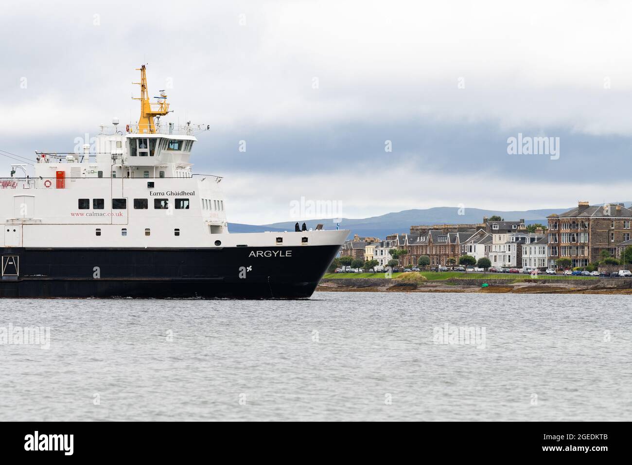 Calmac ferry 'Argyle' arriving at Rothesay, Isle of Bute on the Wemyss Bay Rothesay crossing, Argyll and Bute, Scotland, UK Stock Photo