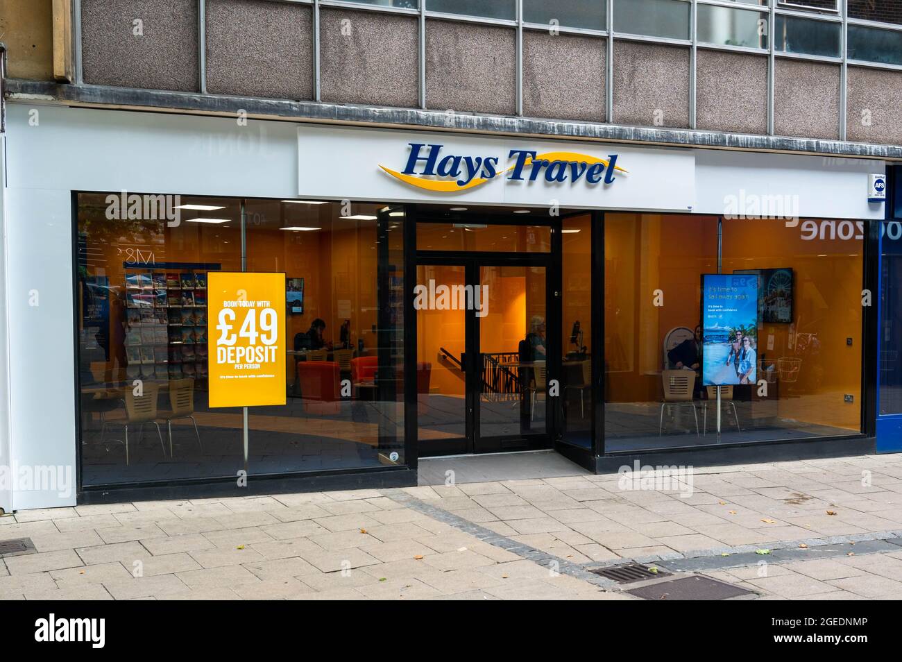 A view of Hays Travel Agentts shop in Brigg Street Norwich City Centre Stock Photo