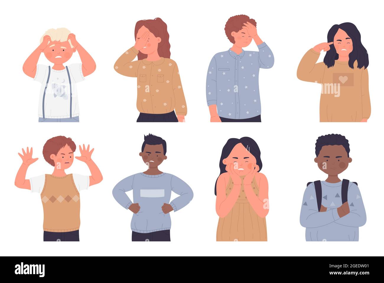 Kid crossed arms upset Stock Vector Images Alamy