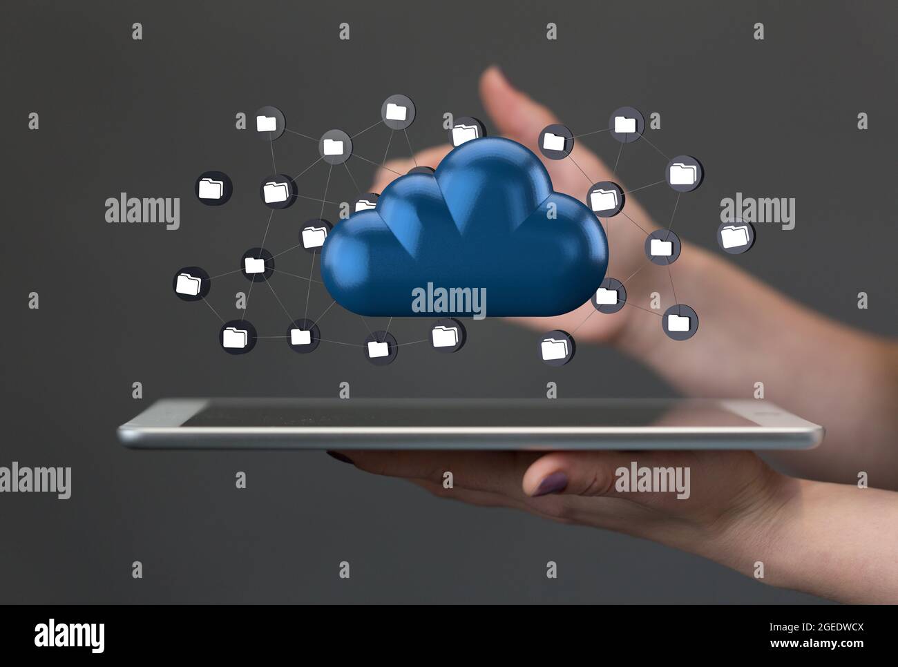 Cloud computing concept.Abstract cloud connection technology background Stock Photo