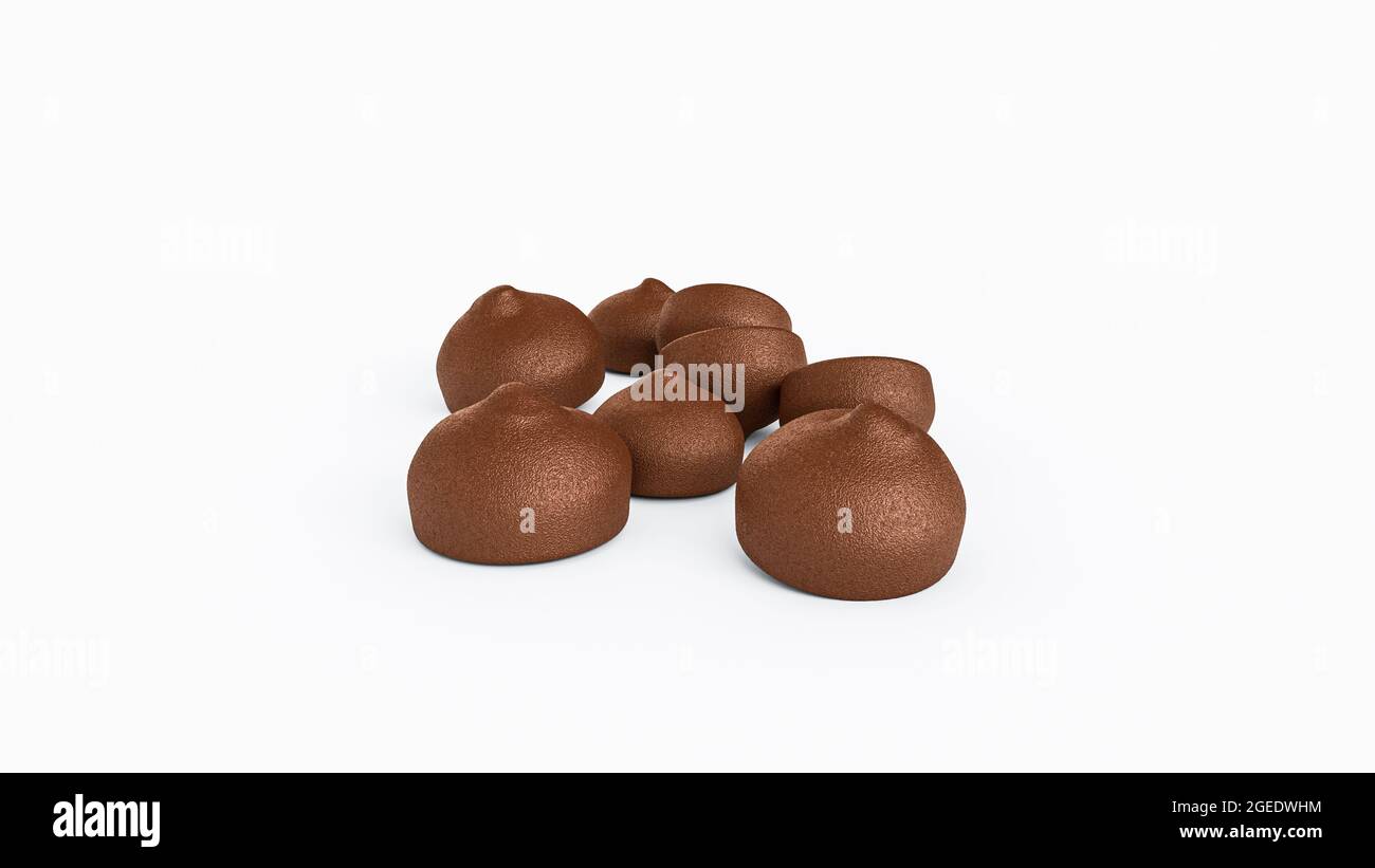 Illustration of chocolate balls isolated on a white background Stock