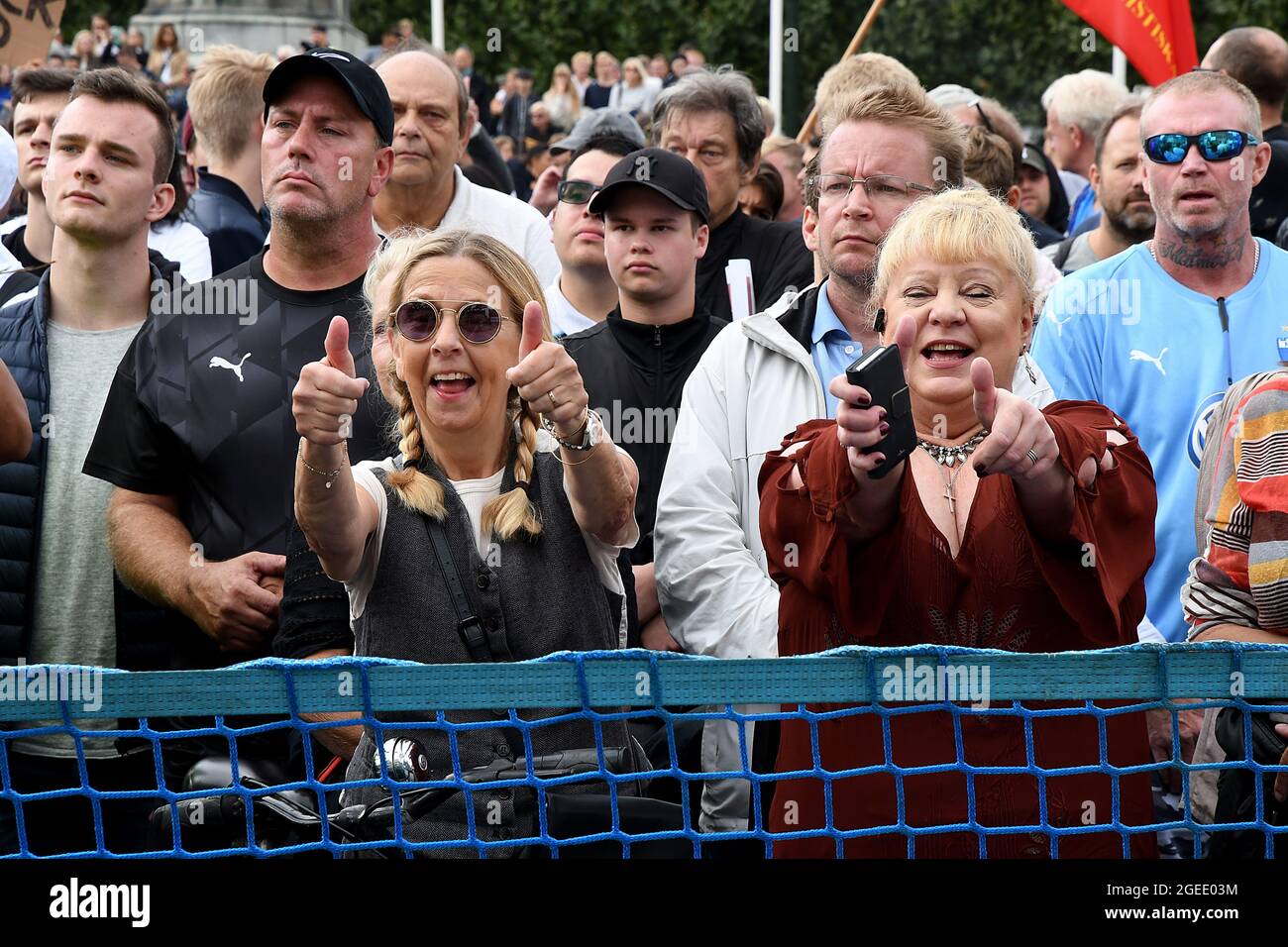 Copenhagen/Denmark 31.August  2018  Jimmie Aakesson  leader od Seden democrats speaks at Swedish generl election 2018 rally in Malmö city  and his message to stop non western migranttion and swedish kronor is weaker Swedes cheer him at his rally and  few came protest aainst his polices regarding immigratrions. Malmo sweden. (Photo.Francis Joseph Dean / Deanpictures. Stock Photo