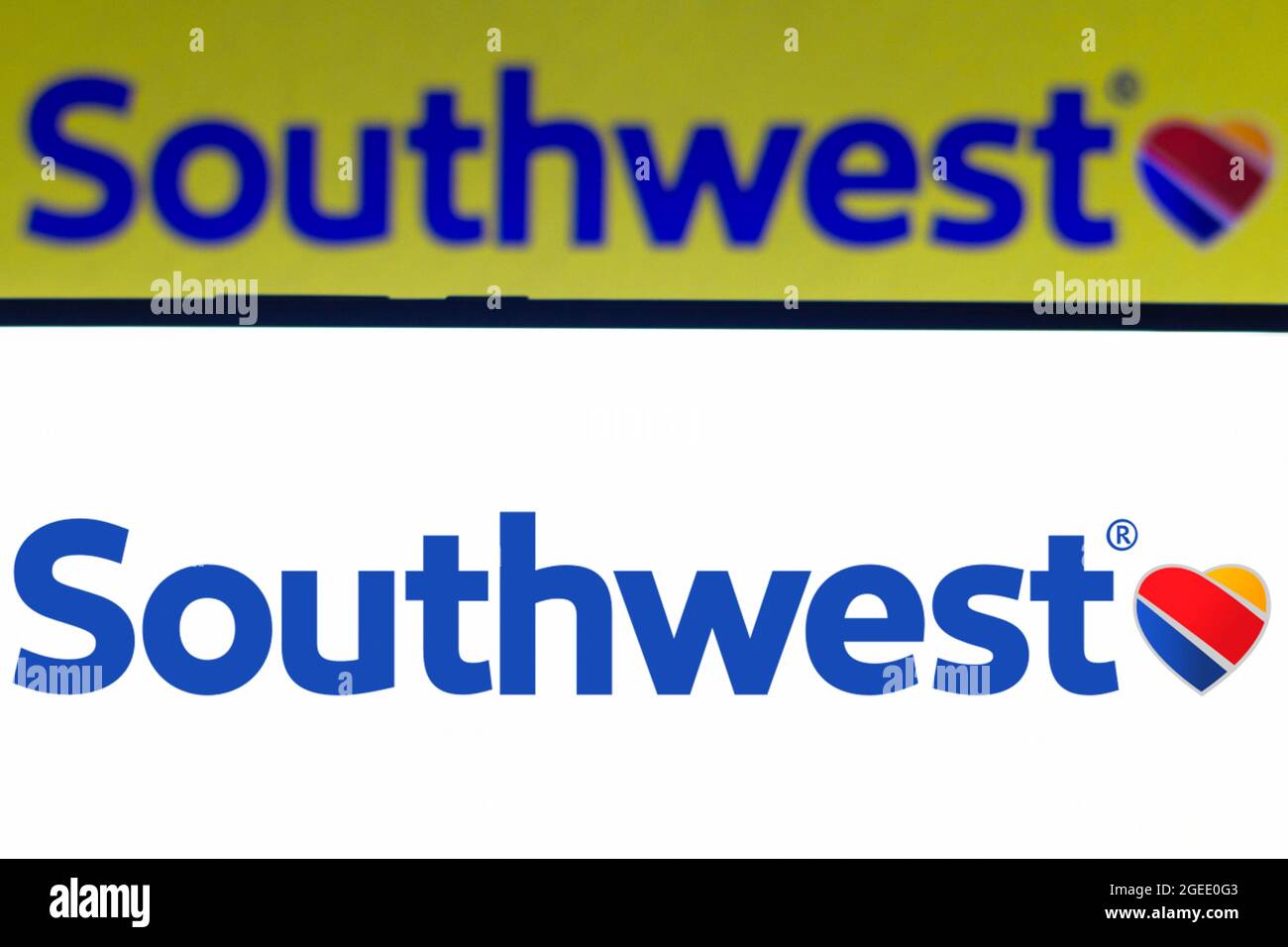 Brazil. 18th Aug, 2021. In this photo illustration the Southwest Airlines logo seen displayed on a smartphone. (Credit Image: © Rafael Henrique/SOPA Images via ZUMA Press Wire) Stock Photo