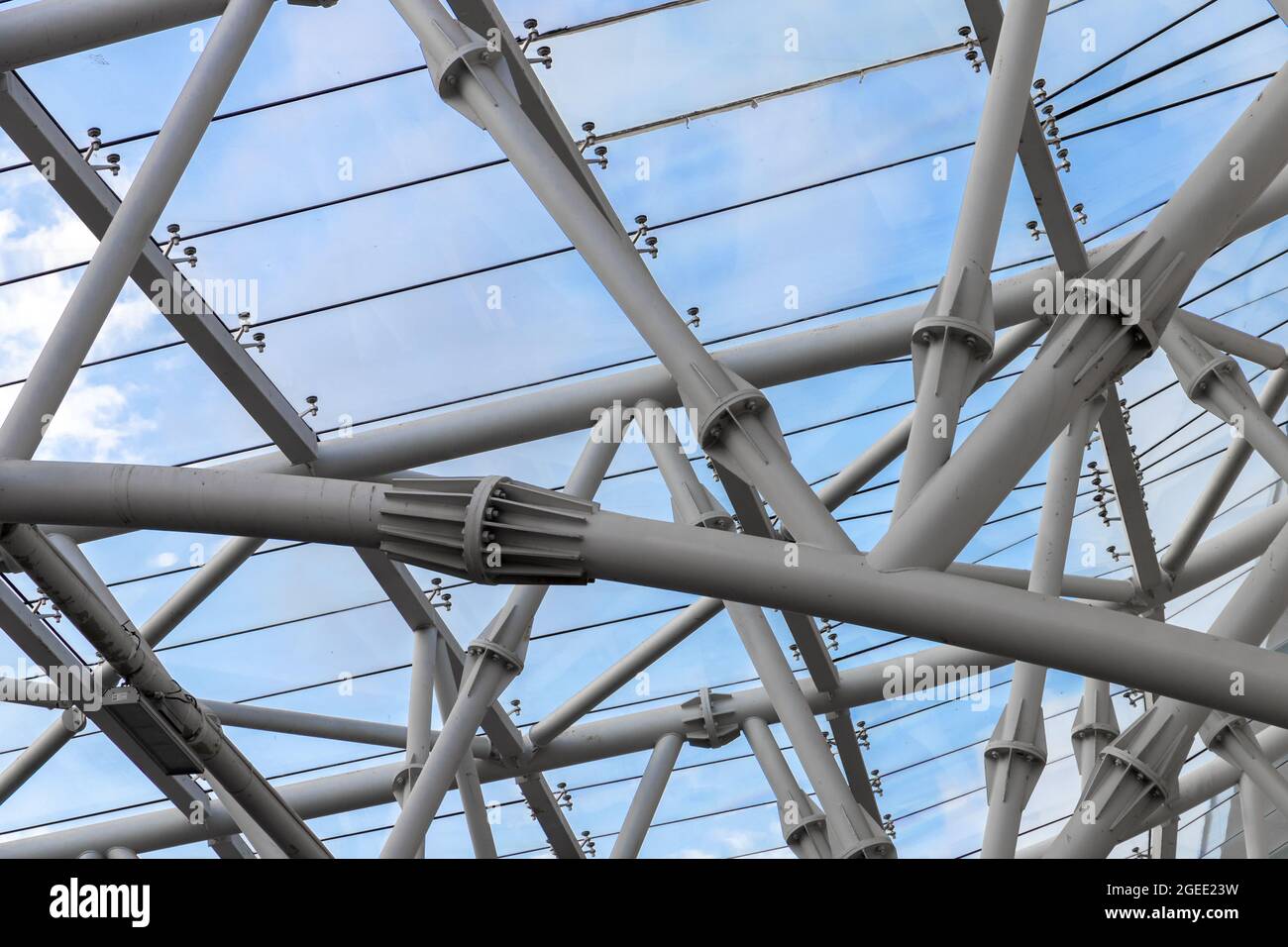 Abstract contemporary architecture details, internal structure of glass
