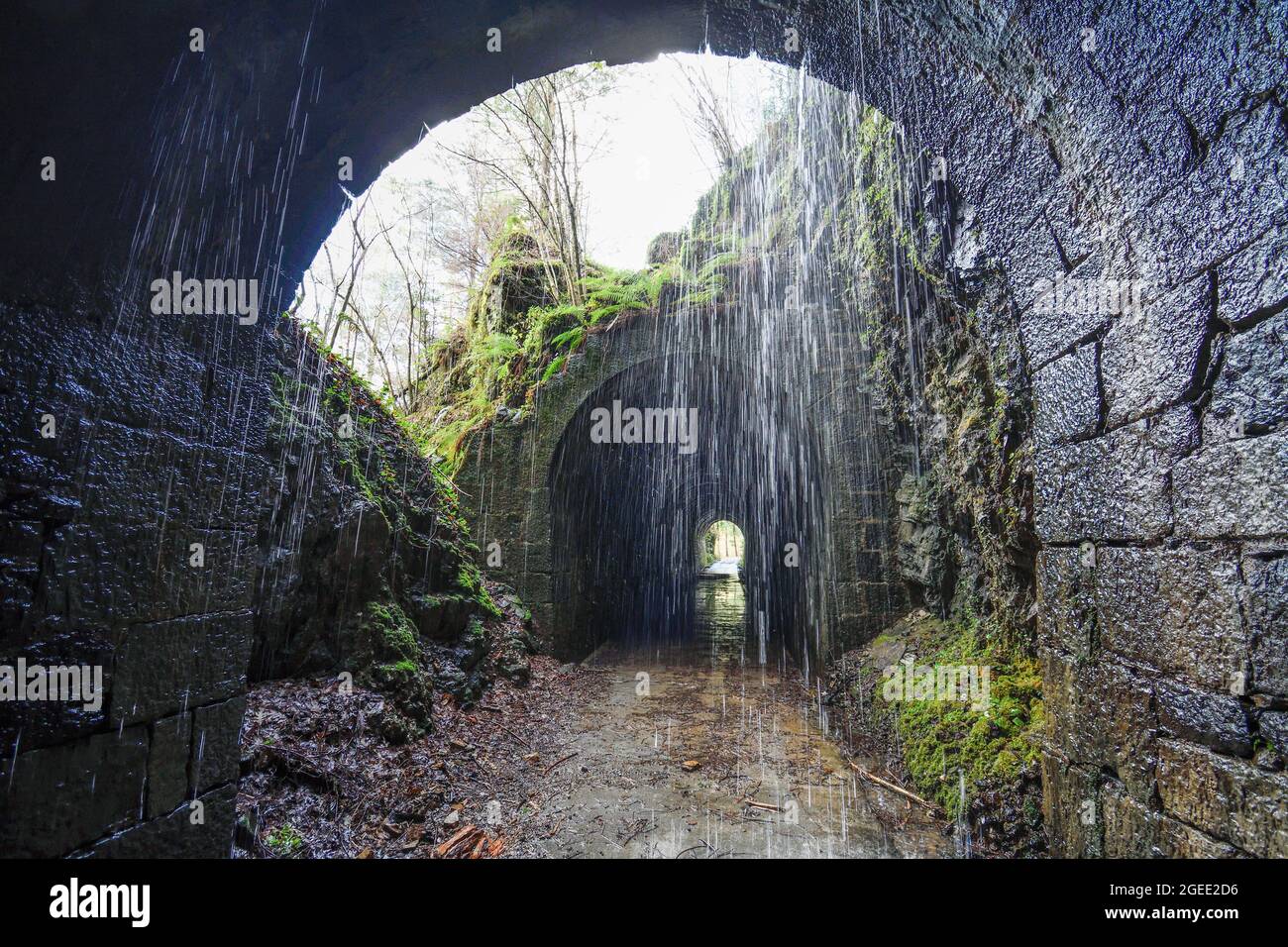 Old mining tunnel of Mount Alén in Sopuerta Bizkaia Stock Photo