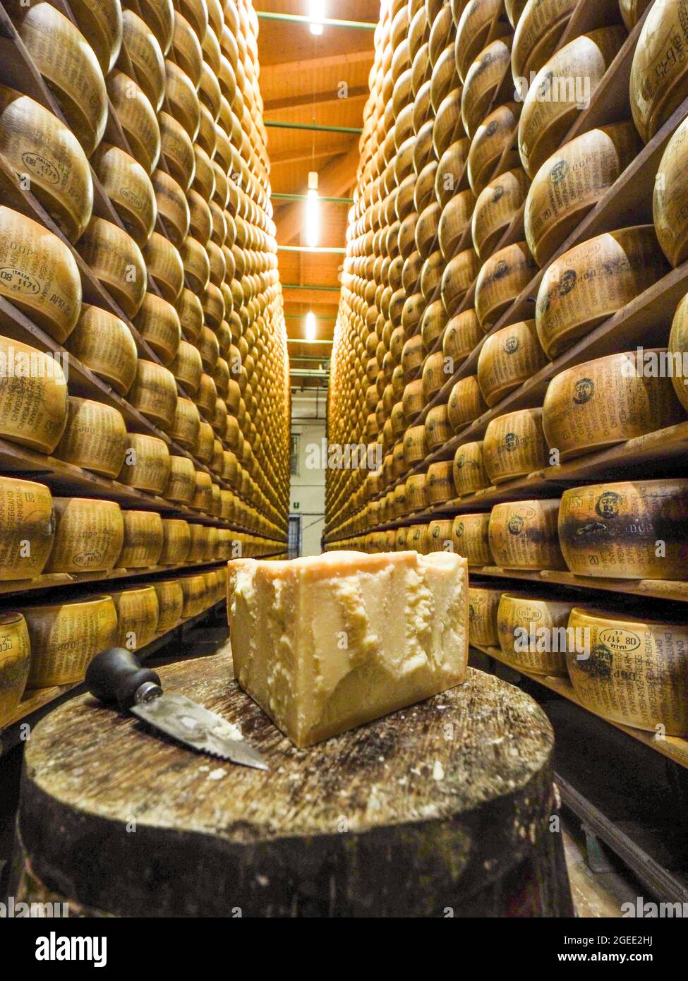 Parmesan cheese storage in Reggio Emilia, Italy Stock Photo - Alamy