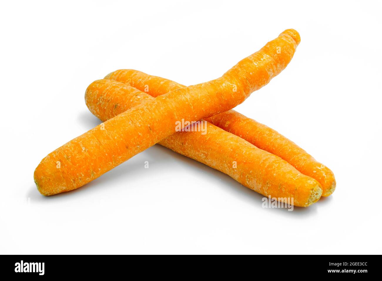 Organic carrots on white background Stock Photo