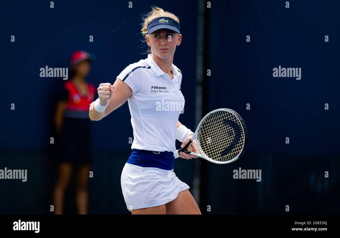 Cincinnati, USA. 18th Aug, 2021. Jil Teichmann of Switzerland in action  during the second round at the 2021 Western & Southern Open WTA 1000 tennis  tournament against Bernarda Pera of United States