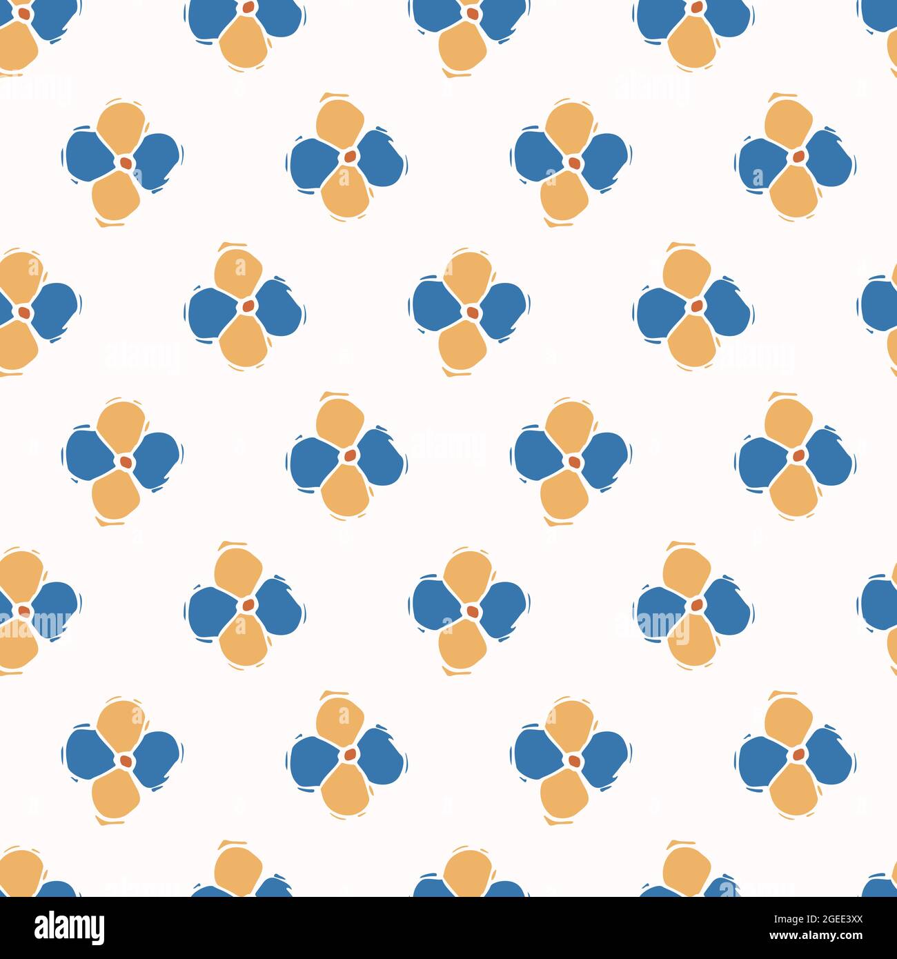 Abstract playful color style cut out flower shape pattern. Seamless ...