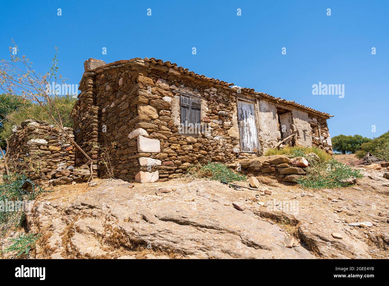 old ruined town house Stock Photo