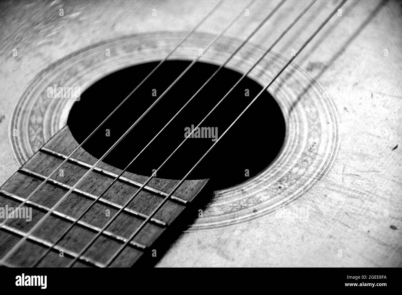 String Instruments Grey Scale Picture Grayscale closeup of the strings of an acoustic guitar Stock Photo - Alamy
