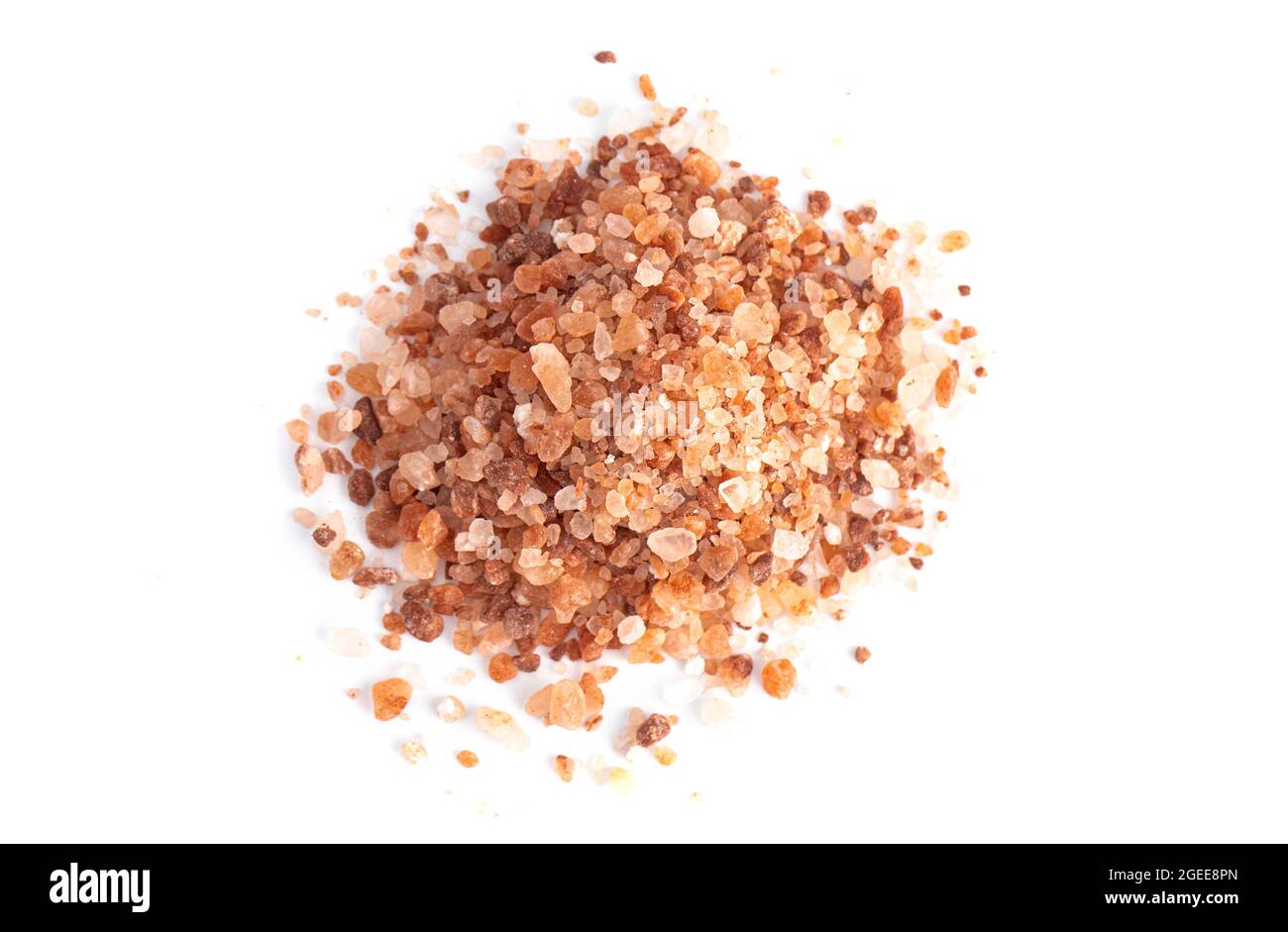 Pink Himalayan Sea Salt on a Isolated White Background Stock Photo