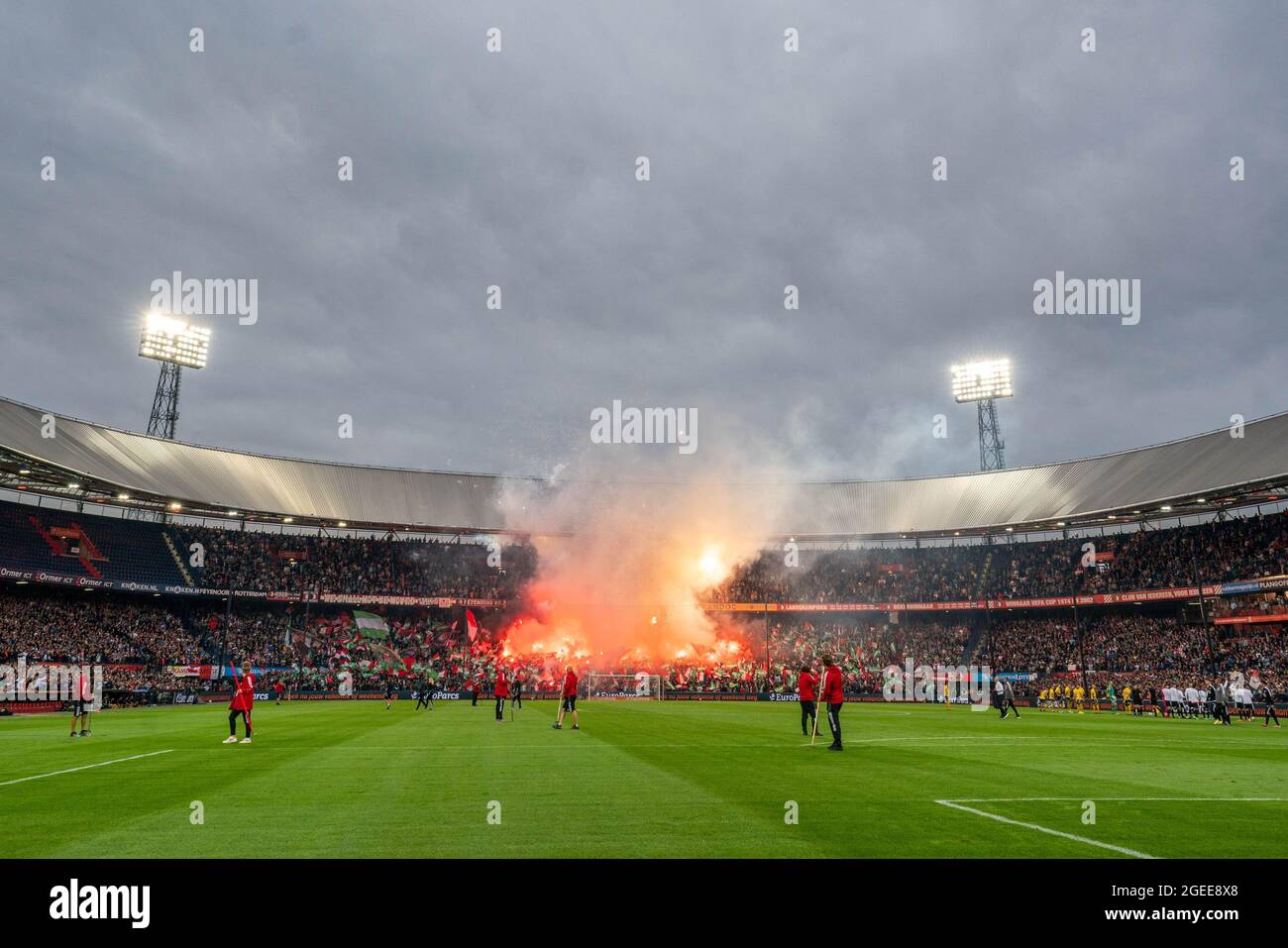 Rotterdam 19 08 2021 Stadium Feijenoord Uefa Europa Conference League Season 2021 2022 Feyenoord Elfsborg If Fireworks During Lineup Photo By Pro Shots Sipa Usa World Rights Except Austria And The Netherlands Stock Photo Alamy