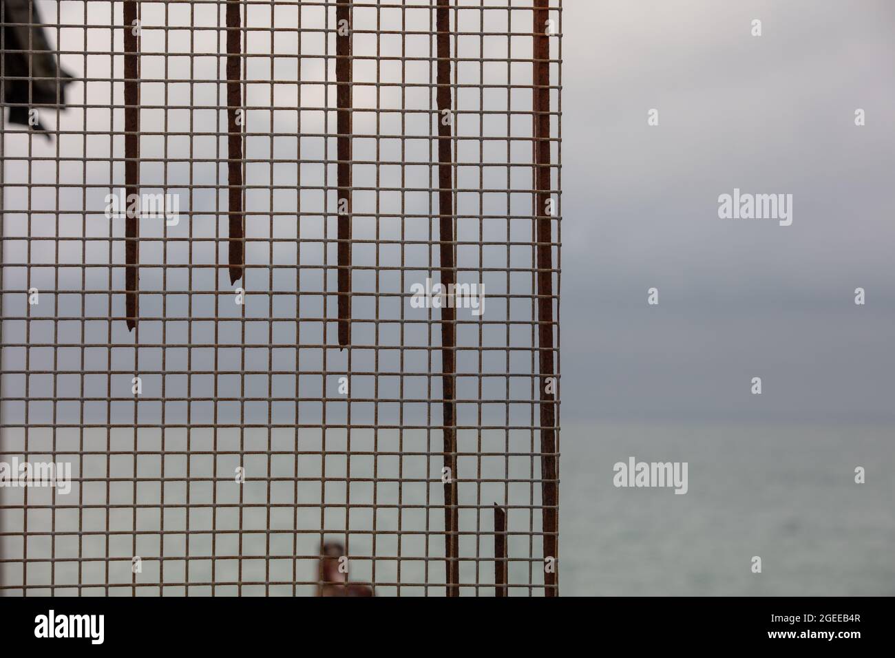 Pattern of iron objects seen outdoors. Stock Photo