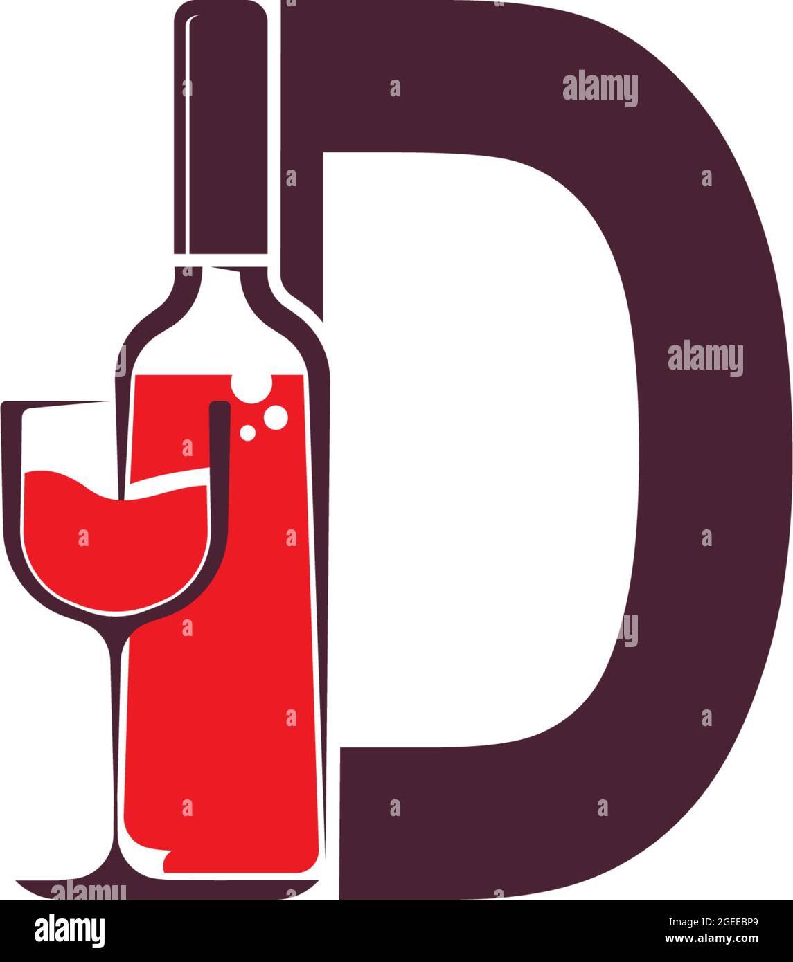 Letter D with wine bottle icon logo vector template Stock Vector Image &  Art - Alamy