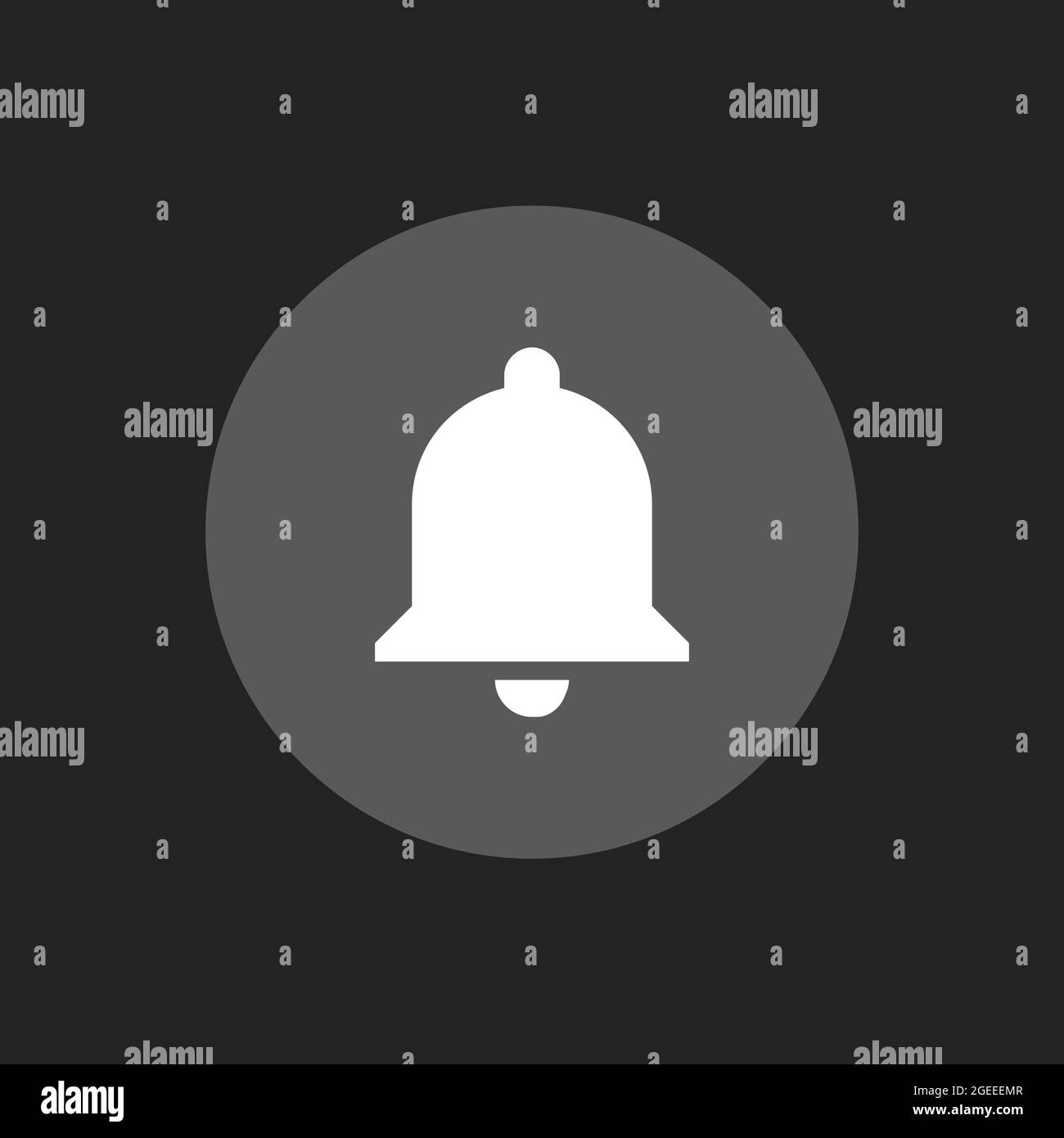 Notification Button. Gray Isolated Bell Icon. Vector illustration Stock ...
