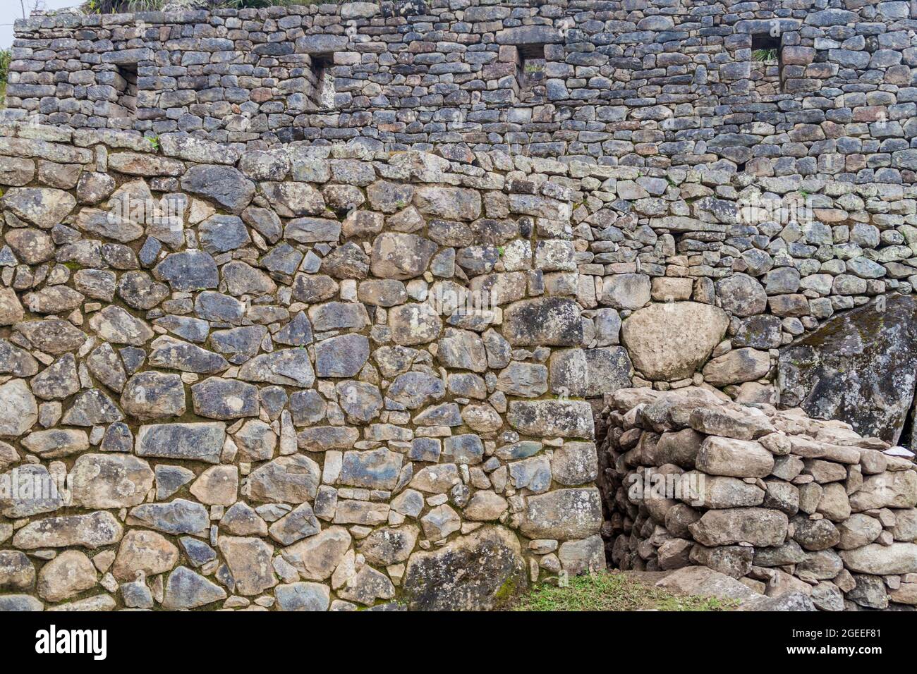 Preserved walls at Machu Picchu ruins, Peru Stock Photo - Alamy