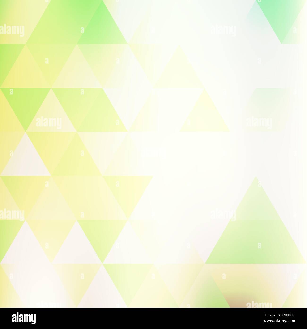 Abstract square background textured by yellow and green triangles