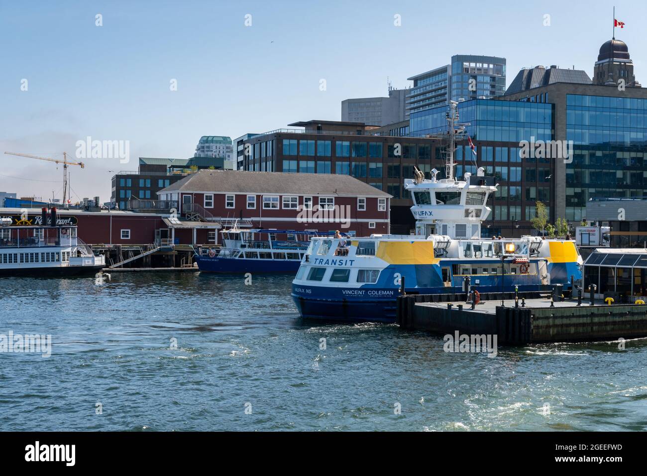 Dartmouth, Canada - 10 August 2021: Halifax Transit Ferry at the Ferry Terminal Stock Photo