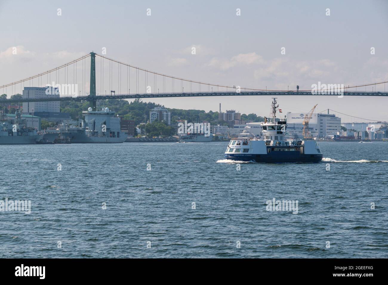 Halifax, Canada - 10 August 2021: Halifax Transit Ferry going from Dartmouth to Halifax Stock Photo