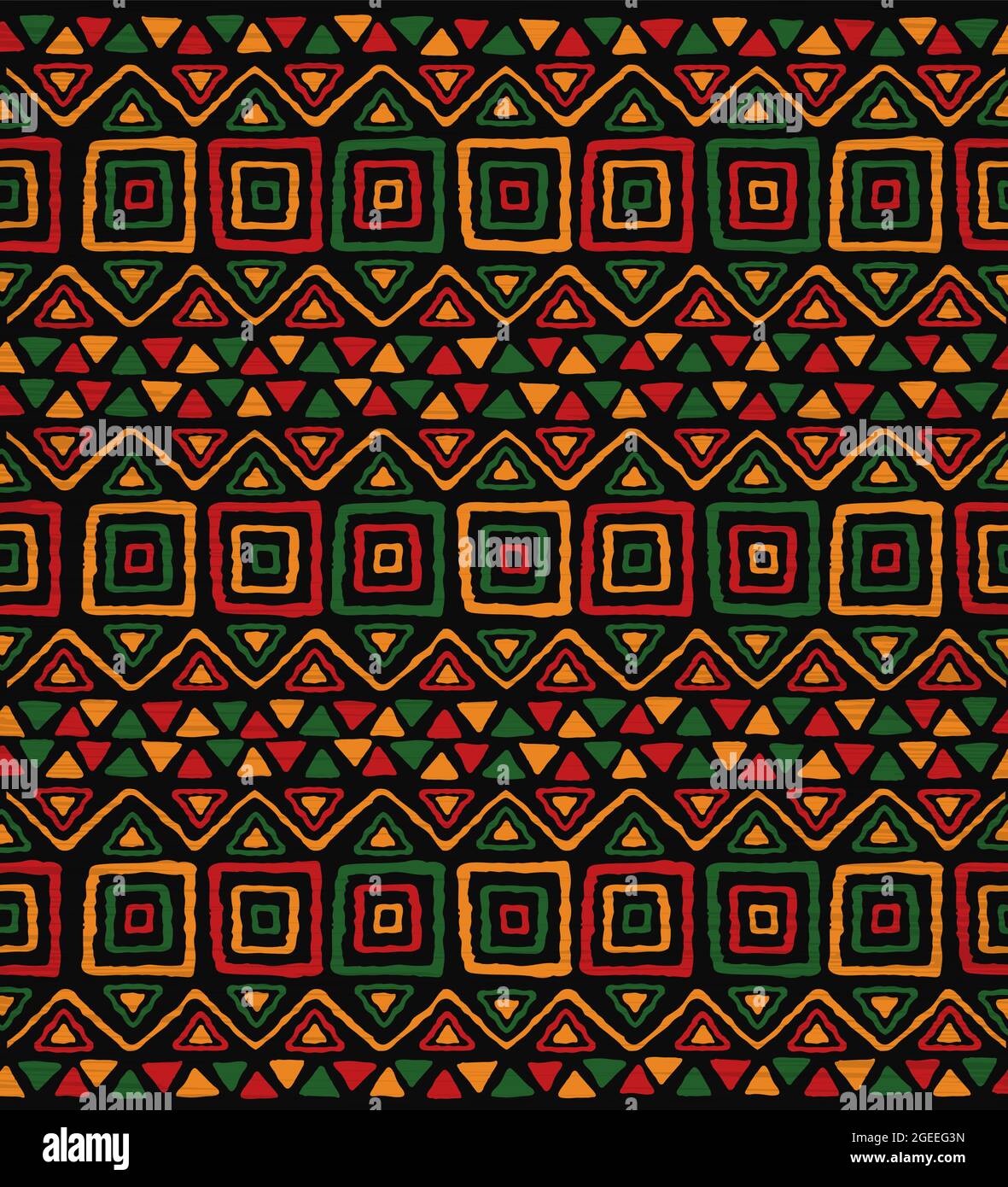 Abstract african art style seamless pattern. Hand drawn tribal ...
