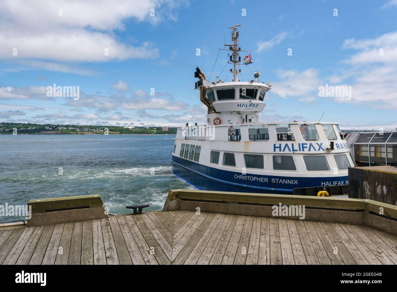 Halifax, Canada - 11 August 2021: Halifax Transit Ferry at the Ferry Terminal Stock Photo