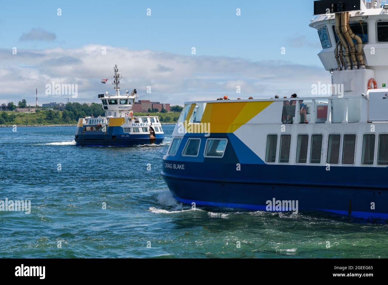 Halifax, Canada - 11 August 2021: Halifax Transit Ferry going from Dartmouth to Halifax Stock Photo