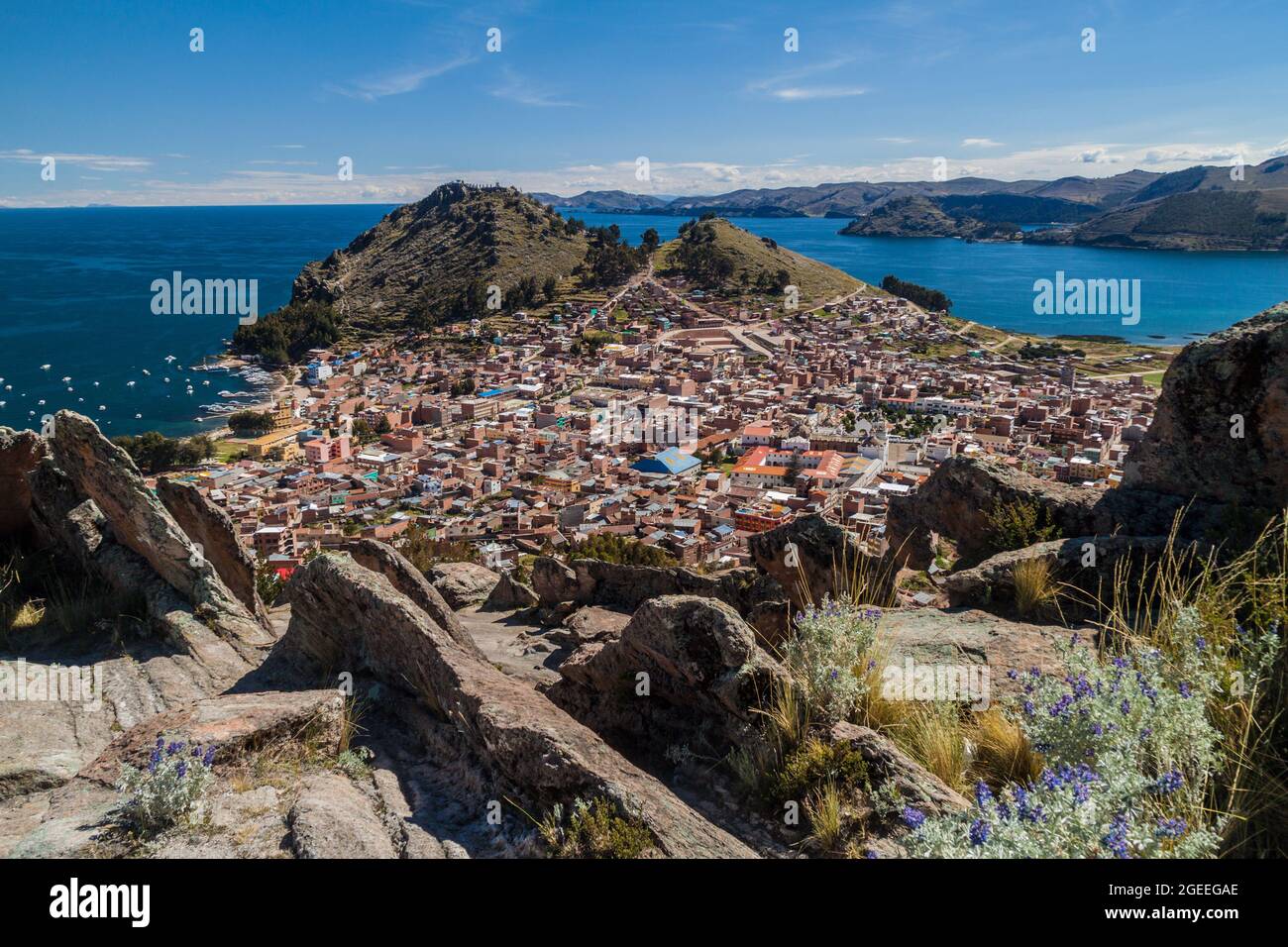 Aerial View Of Copacabana Bolivia Stock Photo Alamy aerial-view-of-copacabana-bolivia-stock-photo-alamy