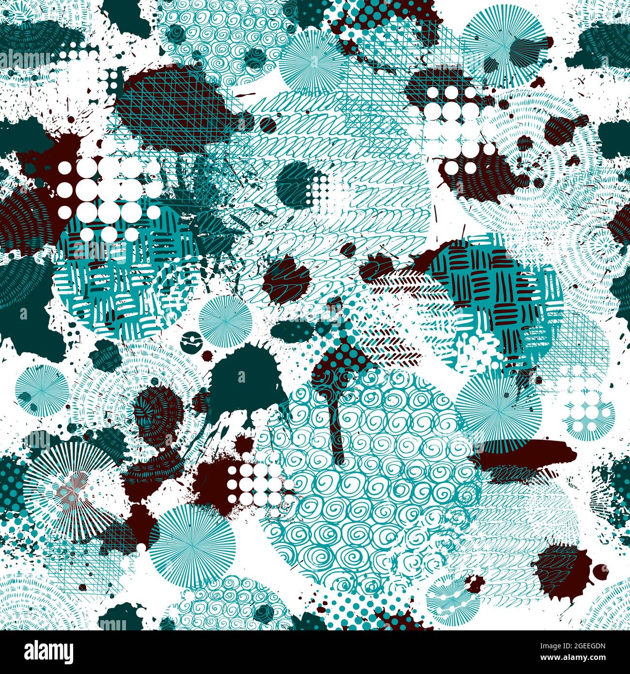 Abstract multicolored blots. Print for fabric . Seamless pattern. Vector illustration Stock Vector