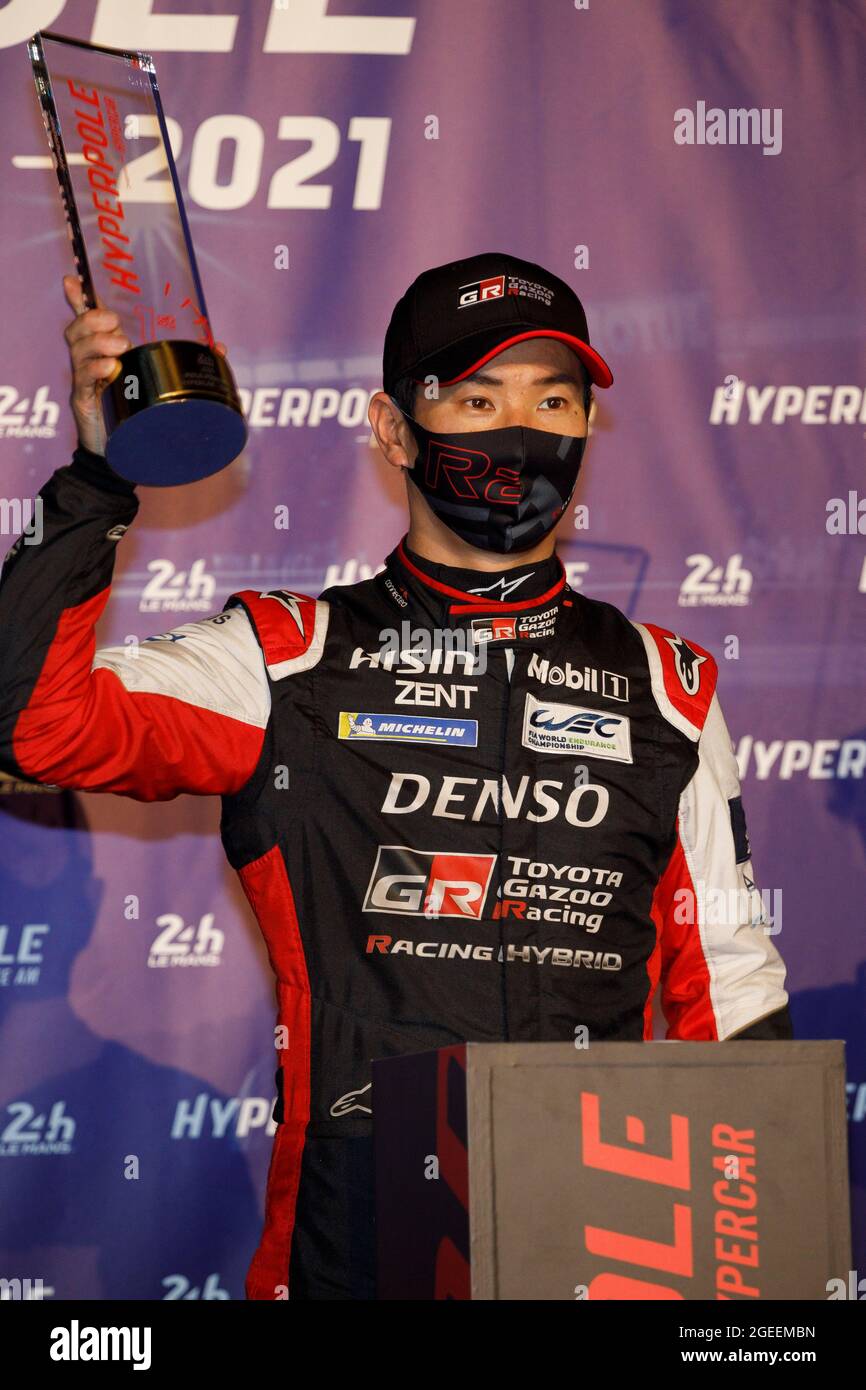 Pole Position Kobayashi Kamui Jpn Toyota Gazoo Racing Toyota Gr010 Hybrid Portrait During The Free Practice And Qualifying Sessions Of 24 Hours Of Le Mans 21 4th Round Of The 21