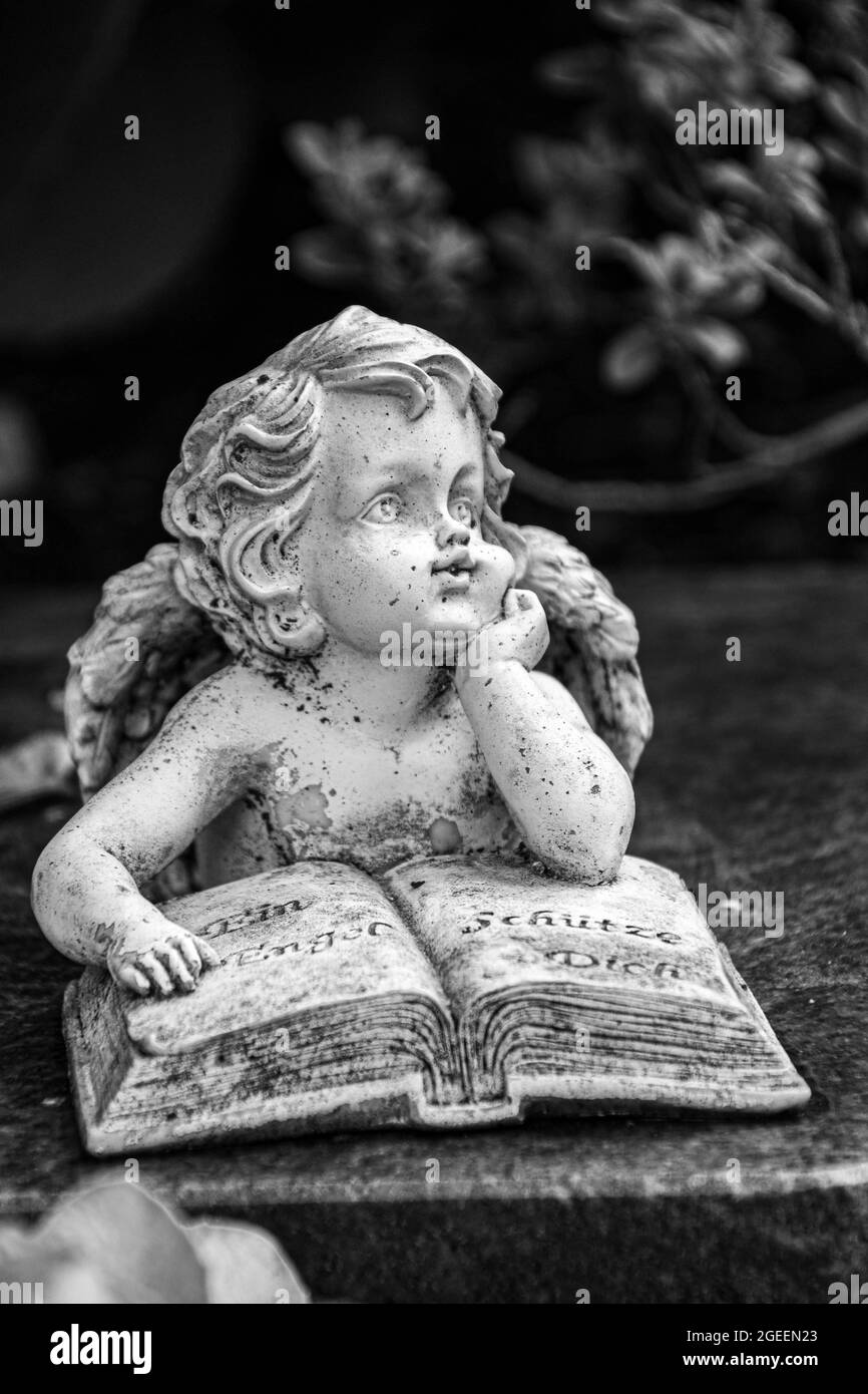 Guardian Angel. Funerary. Graveyard decoration. Rest in Peace. Stock Photo
