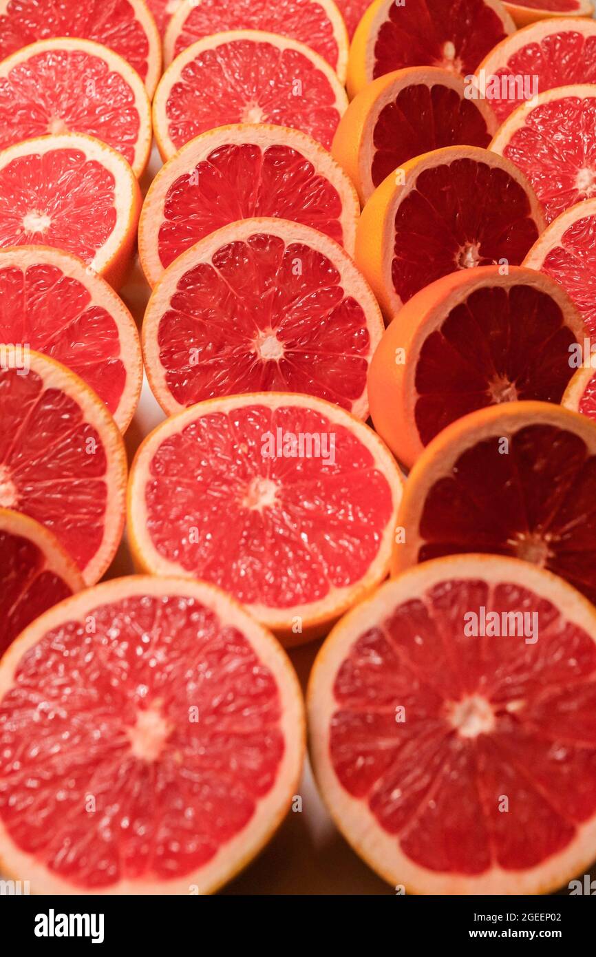 Halved oranges Stock Photo
