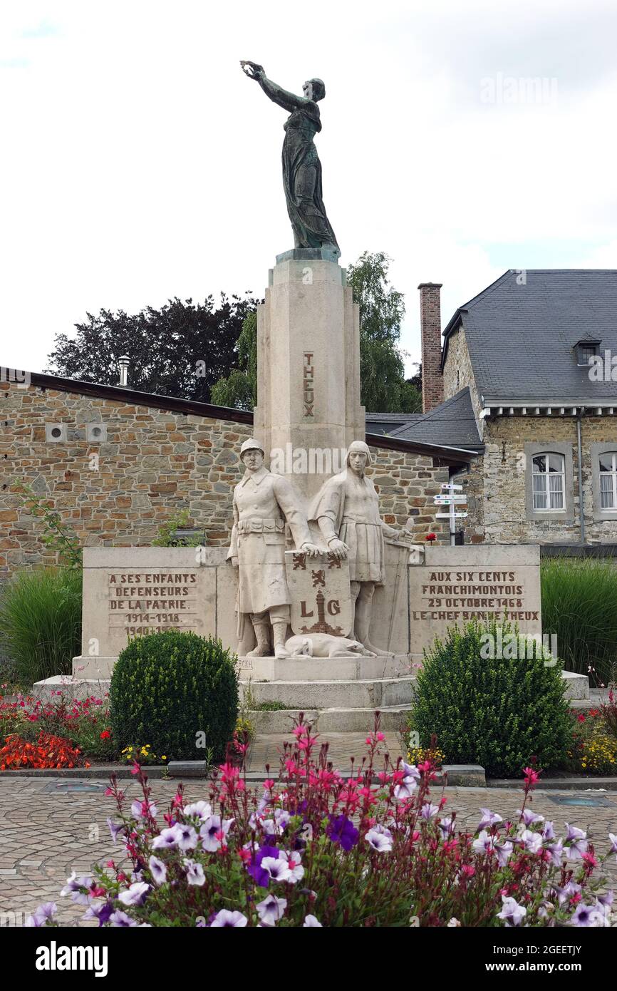 War memorial in Theux Stock Photo