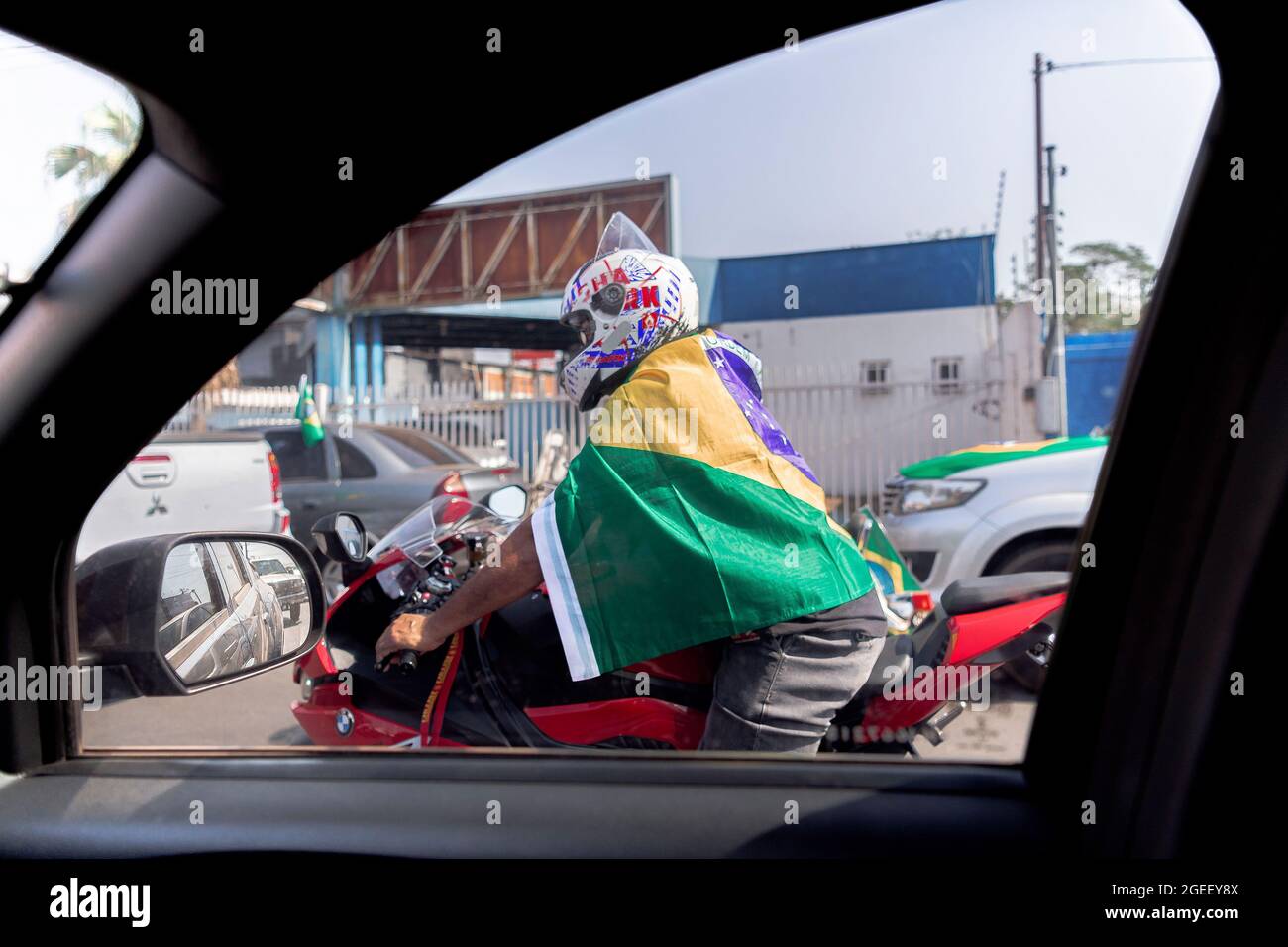 Cuiaba Brazil August 19 21 Groups Of Supporters And Protesters Against President Jair Bolsonaro No Party Met At The Entrance Of The Hotel Fazenda Mato Grosso In Cuiaba Mt This Thursday Morning Cuiaba Brazil August 19 21 Groups Of Supporters And Protesters Against President Jair Bolsonaro No Party Met At The Entrance Of The Hotel Fazenda Mato Grosso In Cuiaba Mt This Thursday Morning