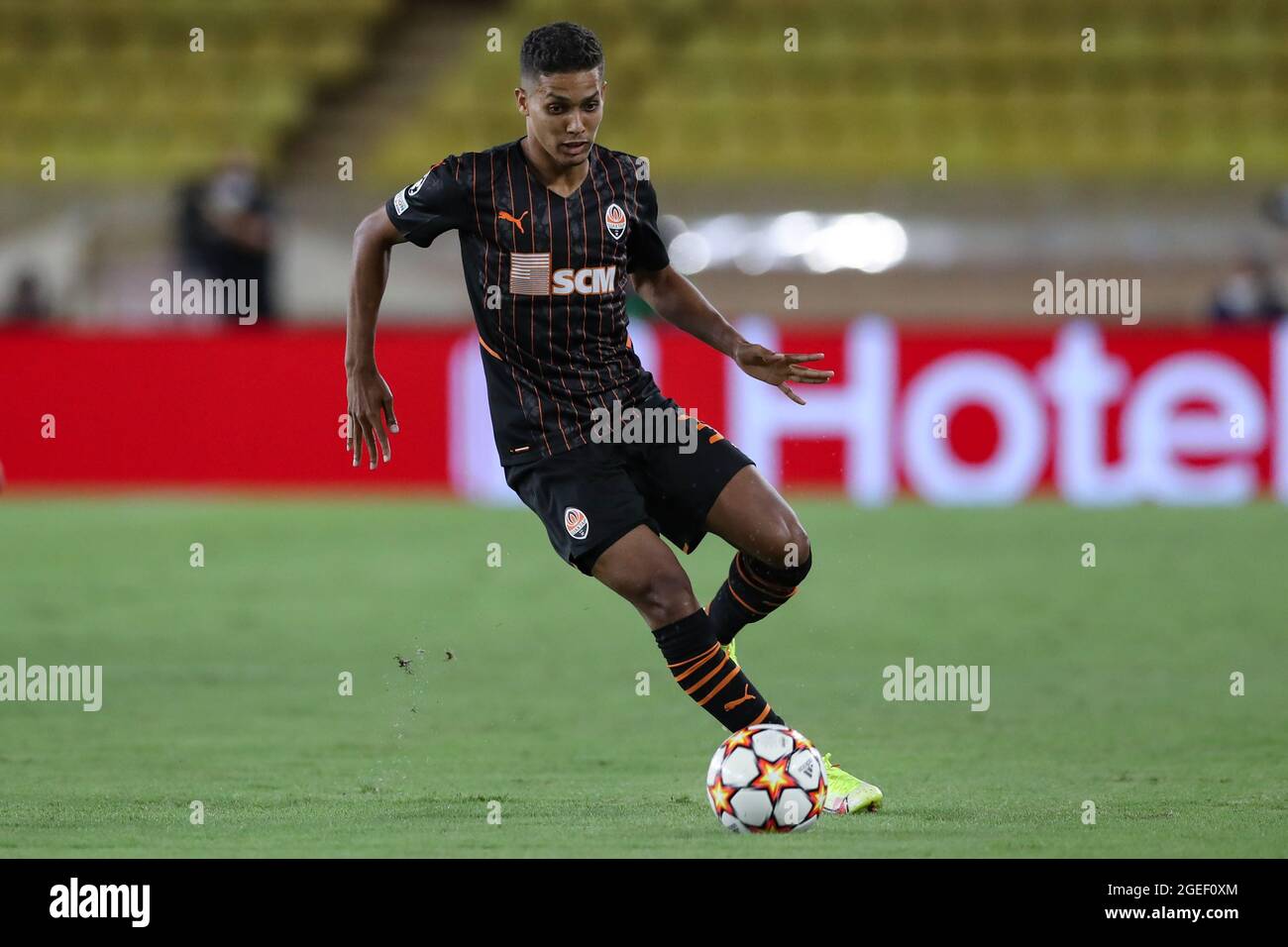 Monaco, Monaco, 17th August 2021. Pedrinho of FC Shakhtar Donetsk during the UEFA Champions League match at Stade Louis II, Monaco. Picture credit should read: Jonathan Moscrop / Sportimage Stock Photo