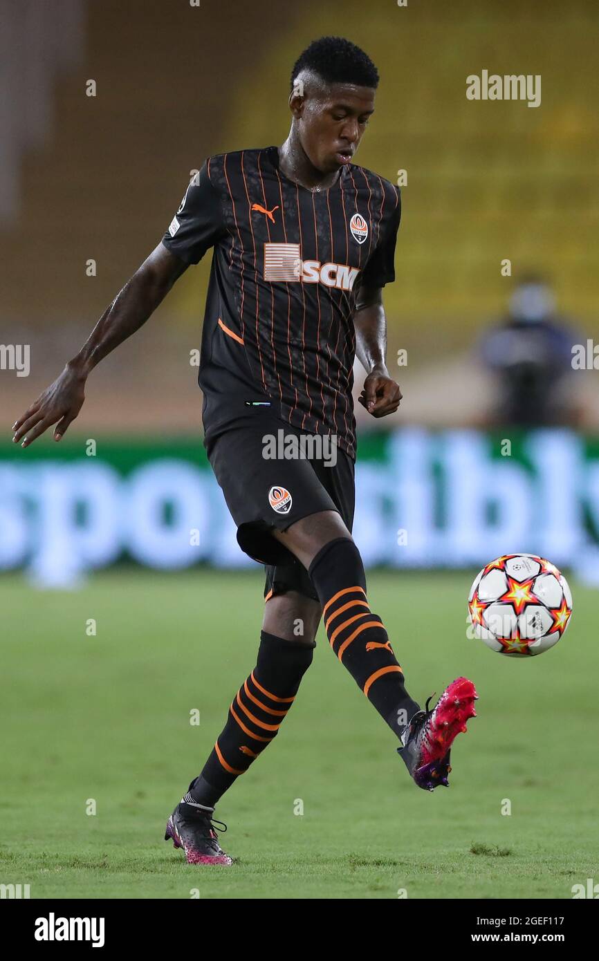 Monaco, Monaco, 17th August 2021. Vitao of FC Shakhtar Donetsk during the UEFA Champions League match at Stade Louis II, Monaco. Picture credit should read: Jonathan Moscrop / Sportimage Stock Photo